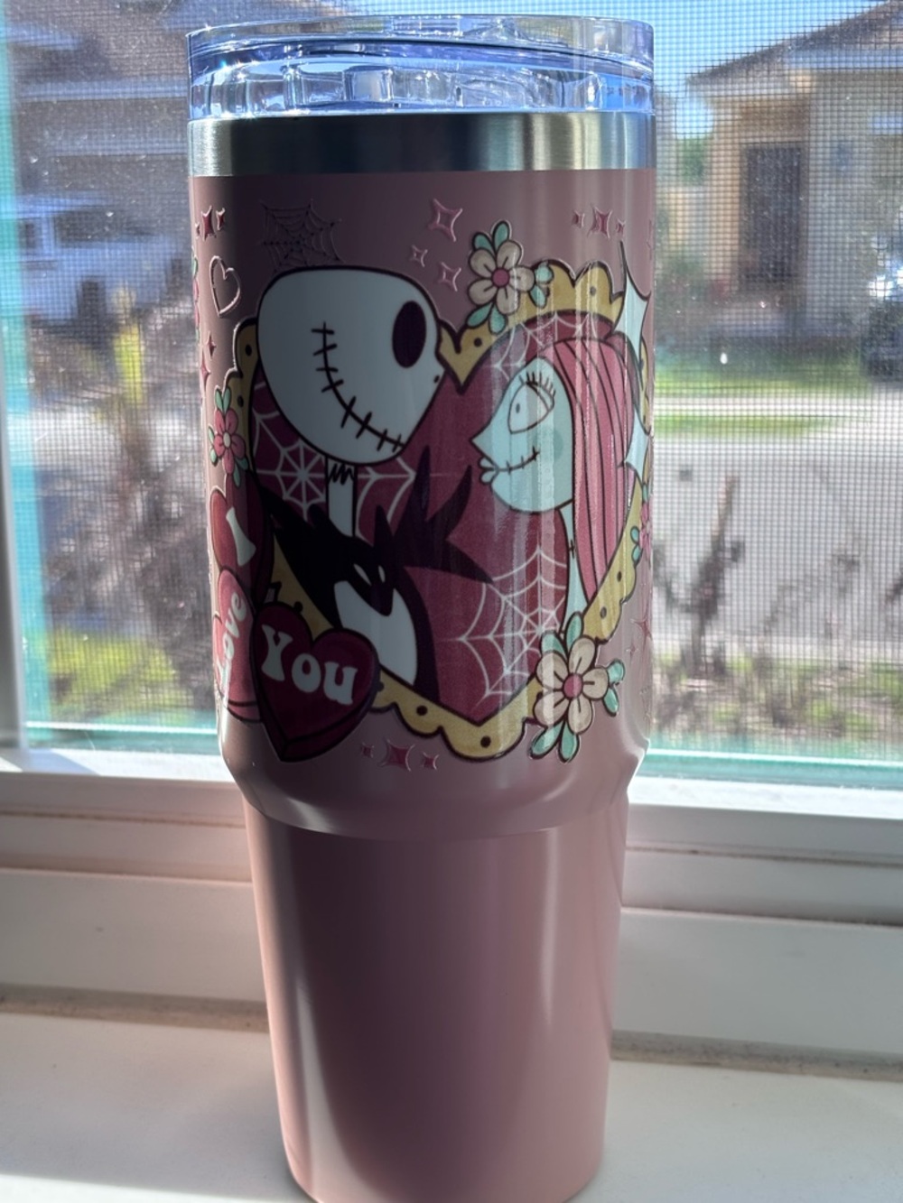 Pink Stainless Steel Character Tumbler - Him & Her Design